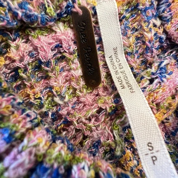 Free People Blair Spacedye Long Sleeve Pullover Sweater Candy Combo Mock Neck S - Picture 7 of 11